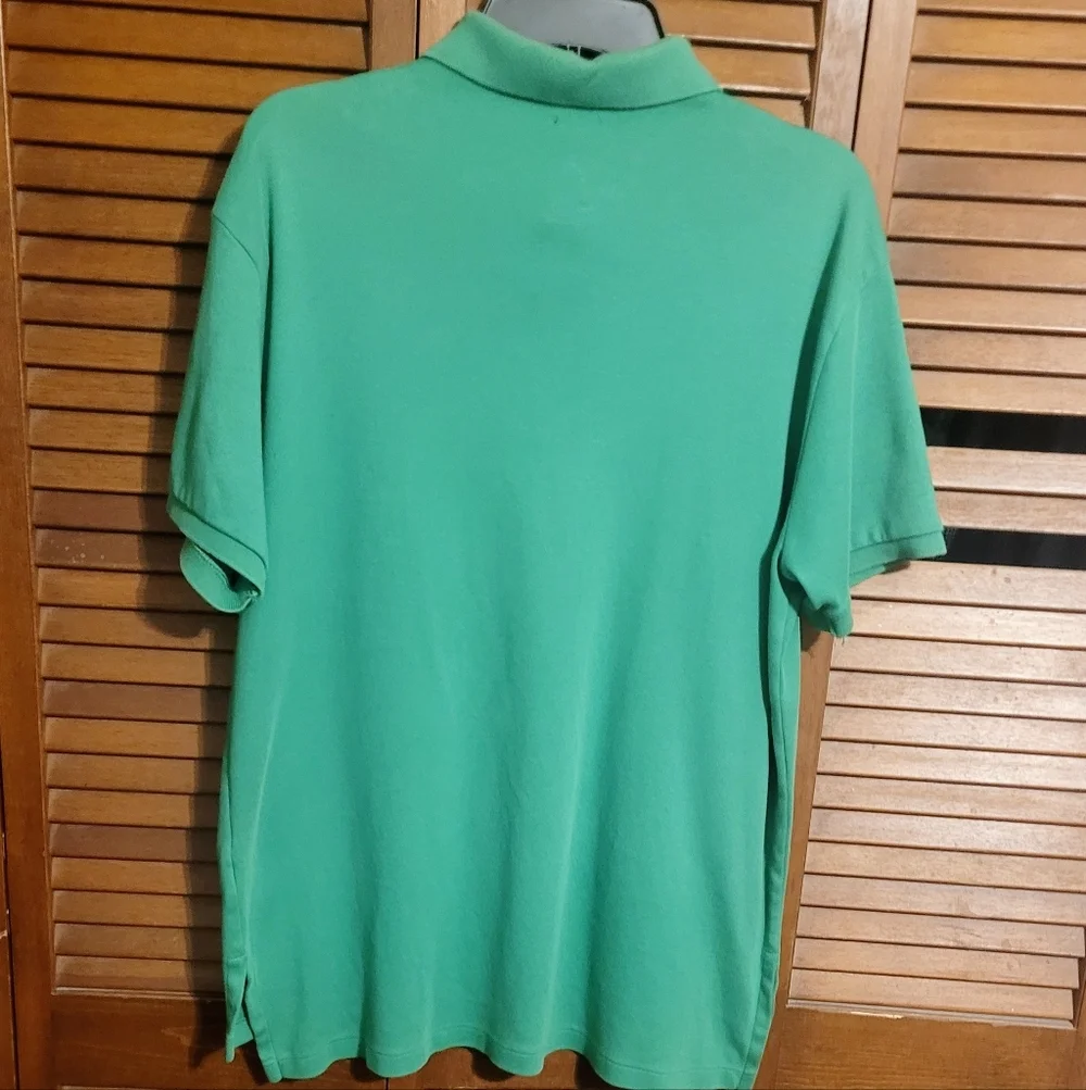 Green Ralph Lauren Classic Polo Shirt. With Fitted Sleeves. Size L custom fit - Picture 5 of 9